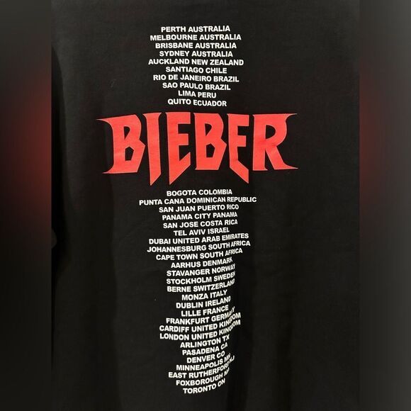 2017 TEAM Justin Bieber Stadium Tour World Tour Pullover Sweatshirt Small - Picture 5 of 7